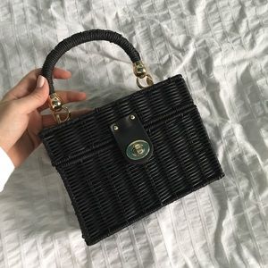 Black wicker bag
